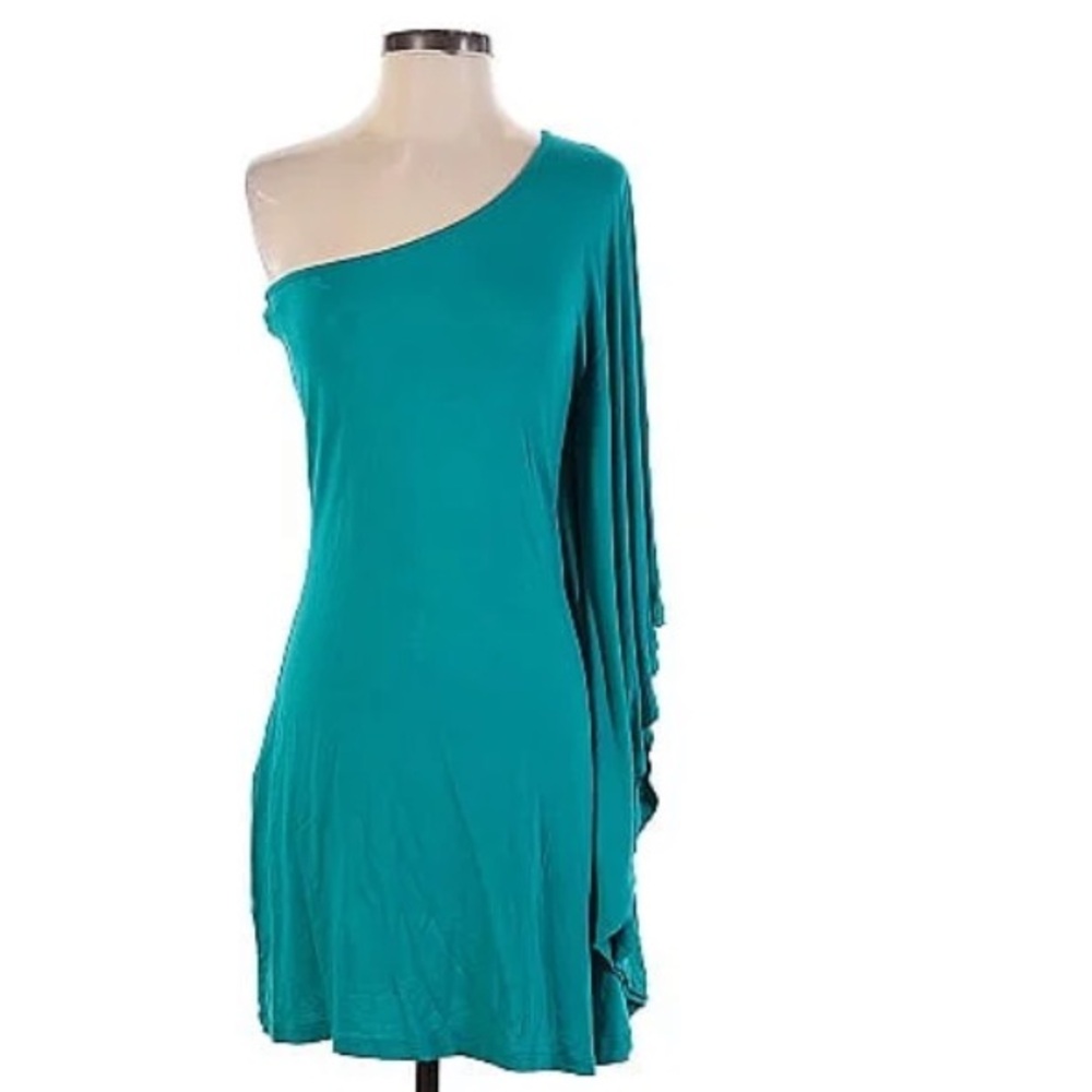 NWT Express One Shoulder Teal Mini Dress